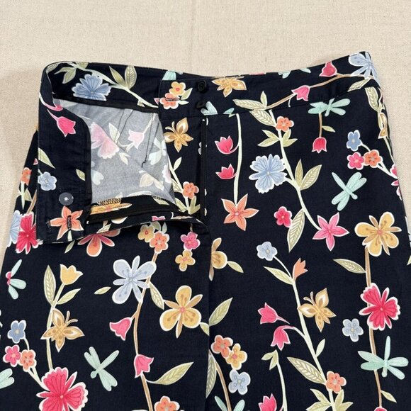 Talbots Floral Print Stretch Straight Leg Pants 8 Multicolor - Picture 8 of 13